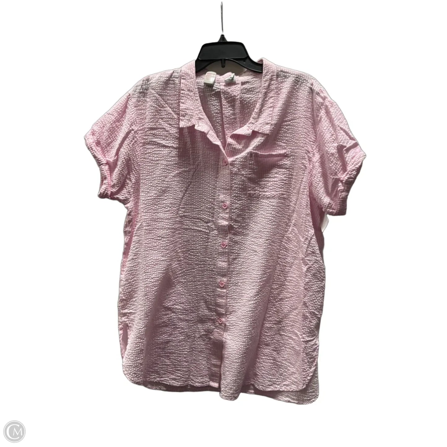 Blouse Short Sleeve By Cmb In Pink, Size: M