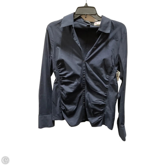 Blouse Long Sleeve By Express In Navy, Size: L