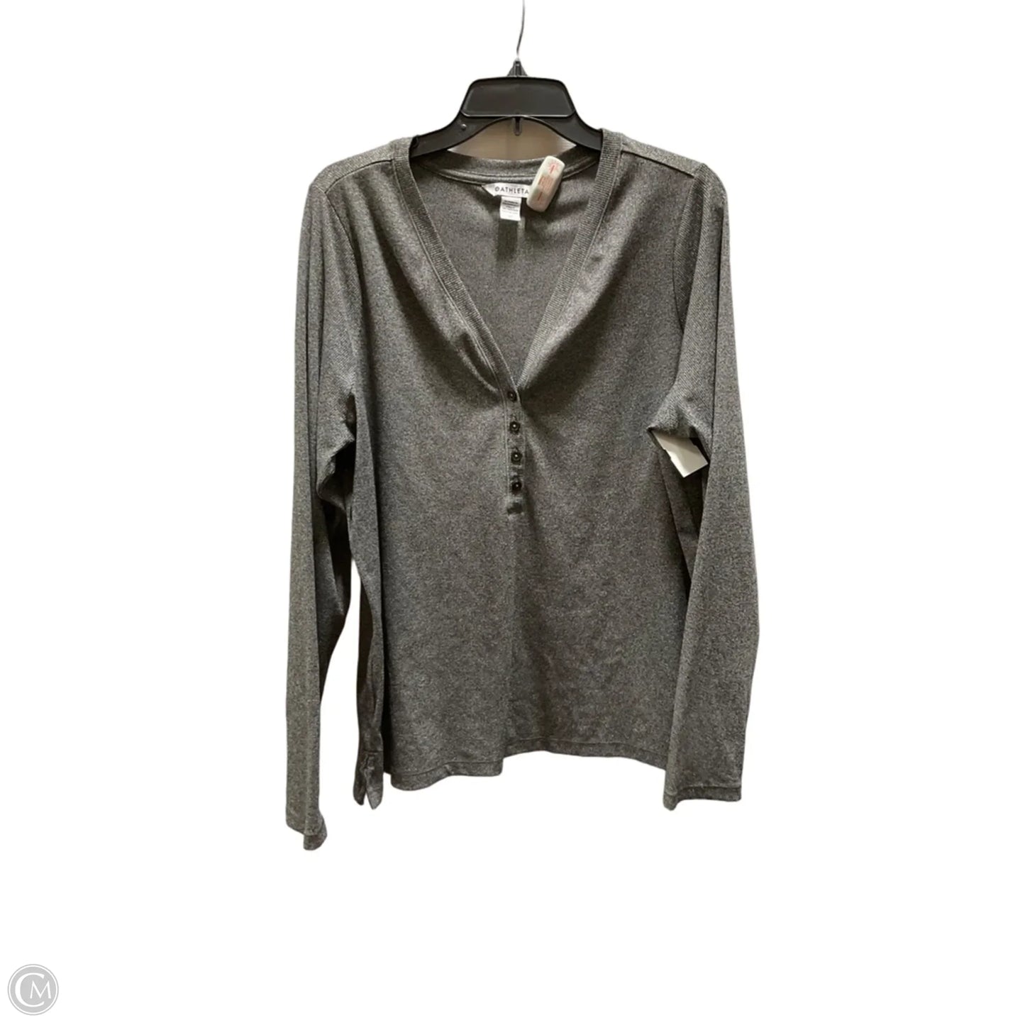 Athletic Top Long Sleeve Crewneck By Athleta In Grey, Size: 2x