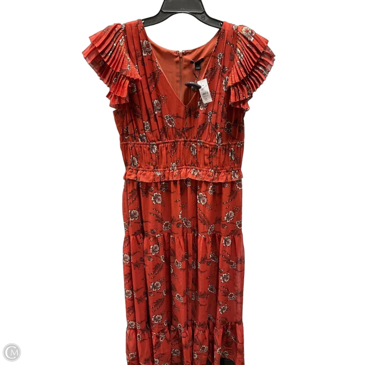 Dress Casual Midi By Ann Taylor In Orange, Size: M