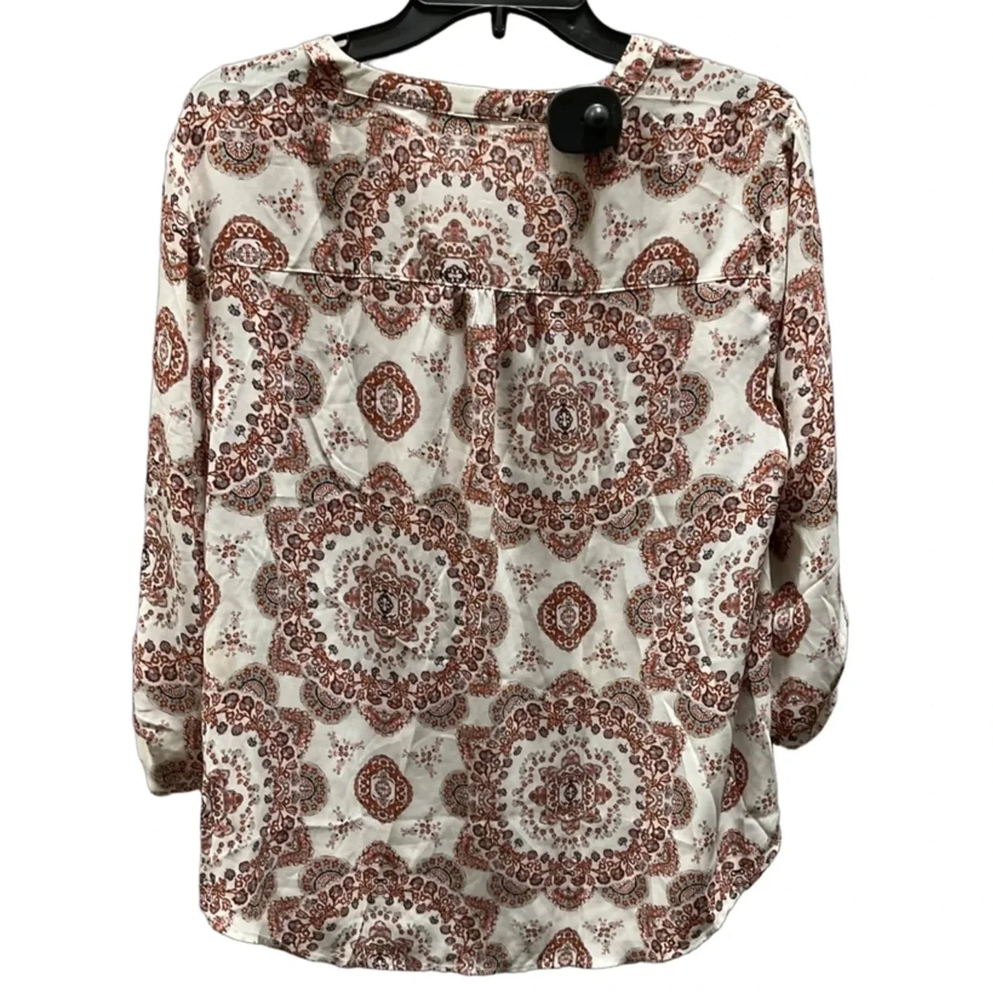 Top 3/4 Sleeve By Maurices In Cream & Orange, Size: L