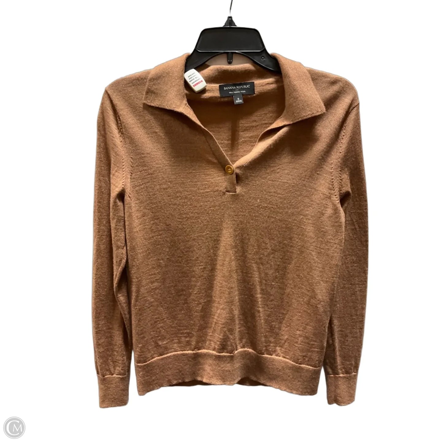 Top Long Sleeve By Banana Republic In Brown, Size: S