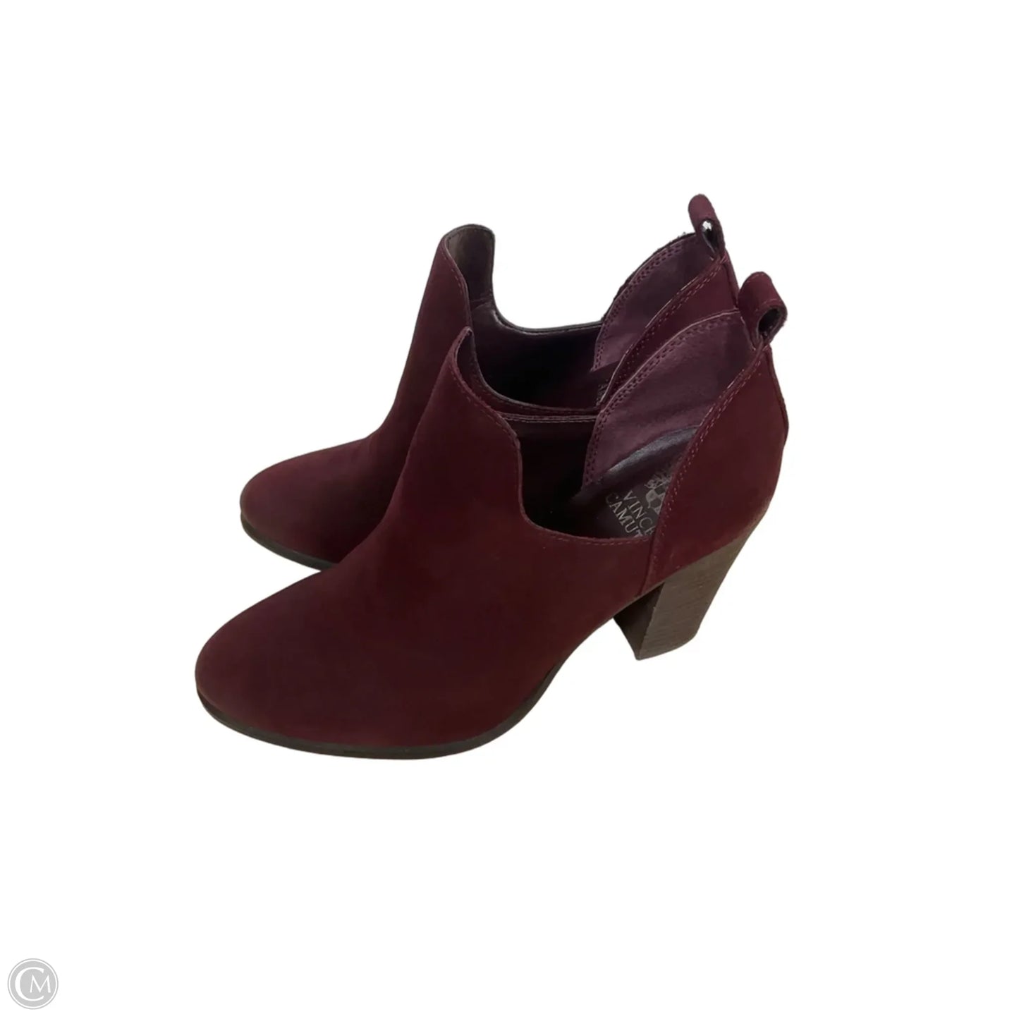 Boots Ankle Heels By Vince Camuto In Maroon, Size: 8.5