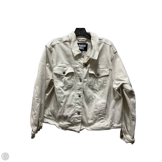 Jacket Denim By Lands End In Cream, Size: 2x