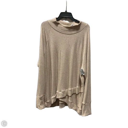 Top Long Sleeve By Gilli In Tan, Size: Xxl