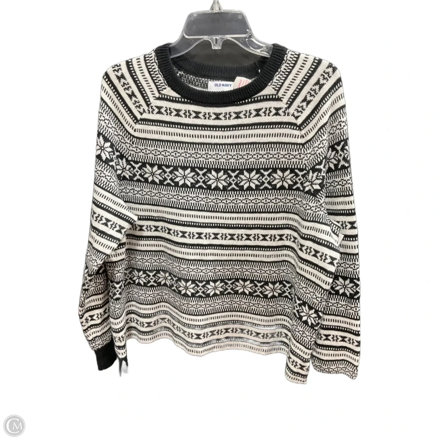 Sweater By Old Navy In Black & Cream, Size: Xl