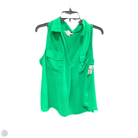 Top Sleeveless By Counterparts In Green, Size: Xl