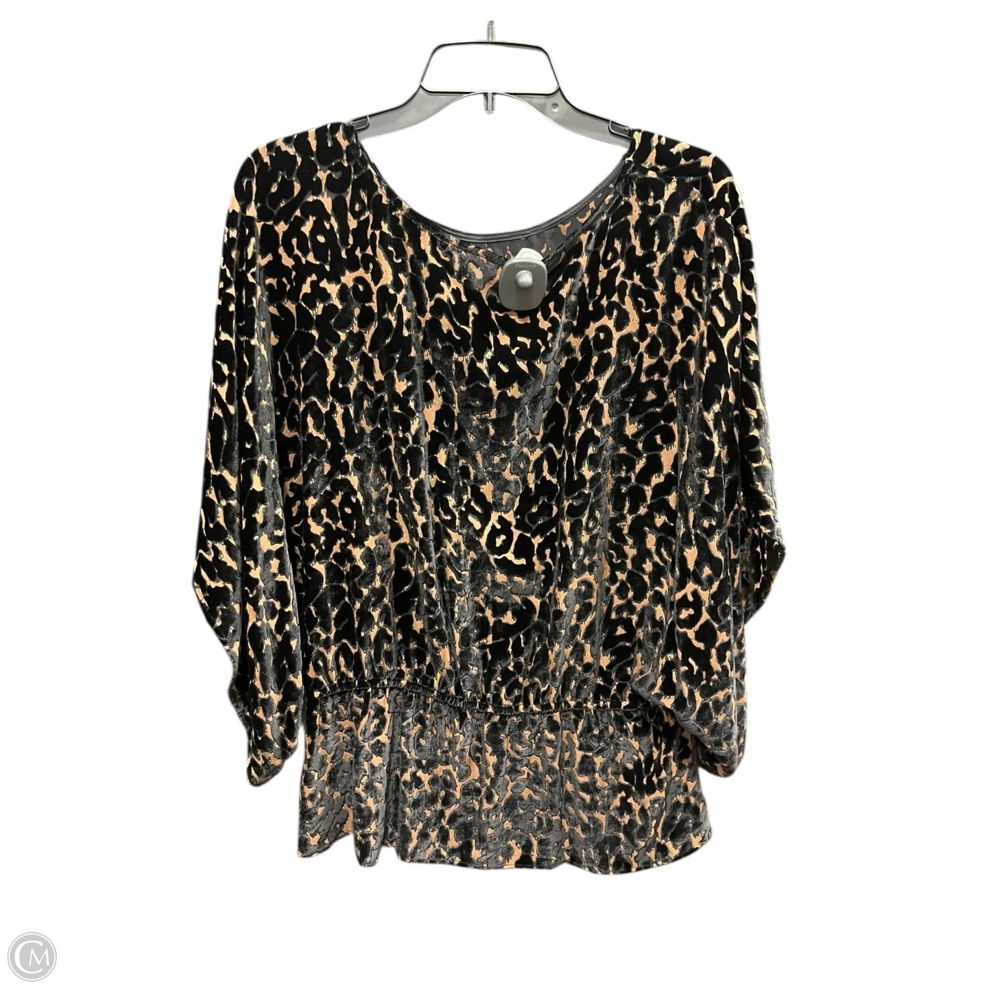 Top Short Sleeve By Elliott Lauren In Animal Print, Size: L