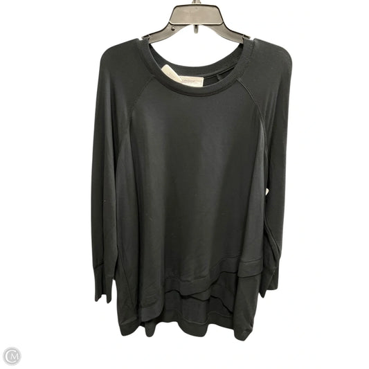 Athletic Top Long Sleeve Collar By Workshop In Black, Size: 1x
