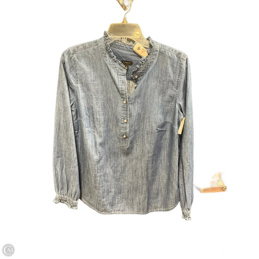 Top Long Sleeve By Talbots In Blue Denim, Size: S
