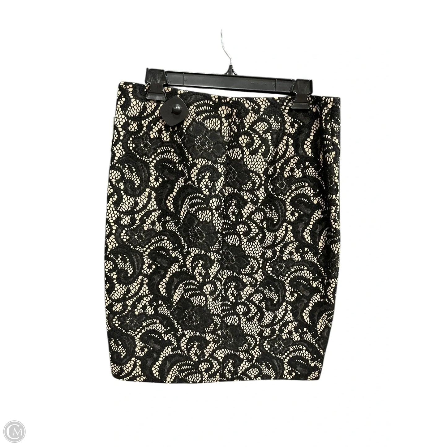 Skirt Midi By Ann Taylor In Black & Cream, Size: 10