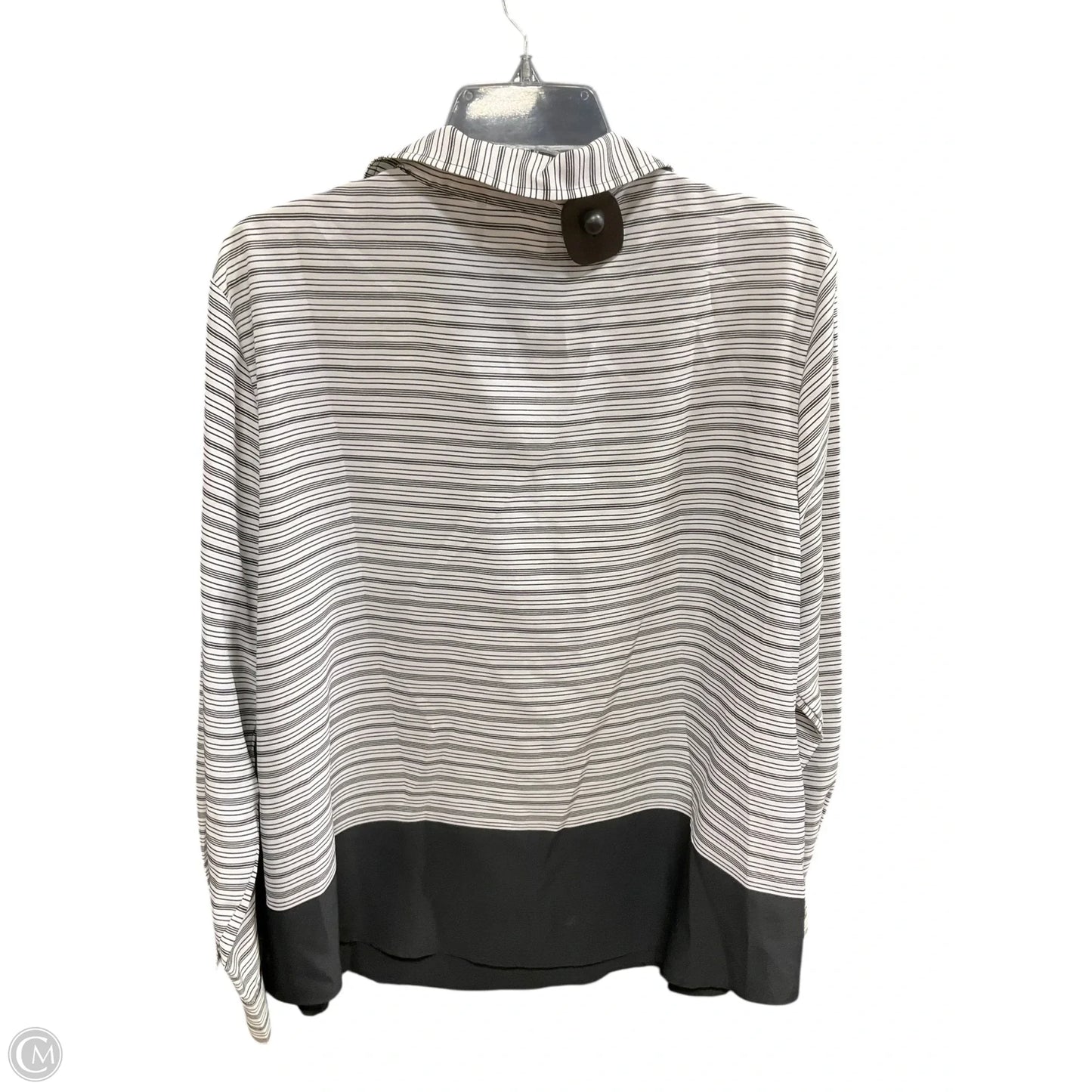 Blouse Long Sleeve By Chicos In Black & White, Size: Xl