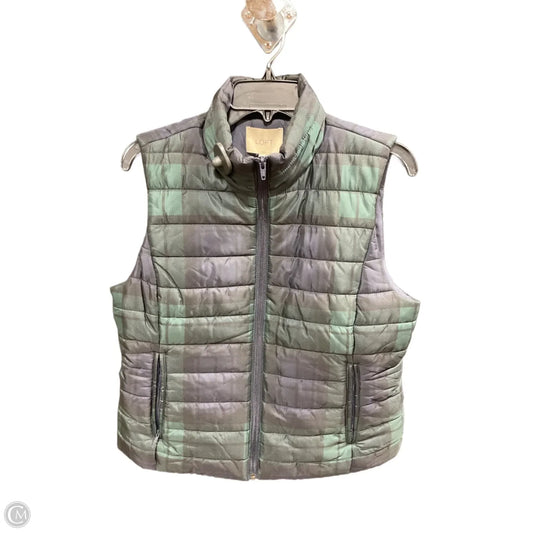 Vest Puffer & Quilted By Loft In Plaid Pattern, Size: M