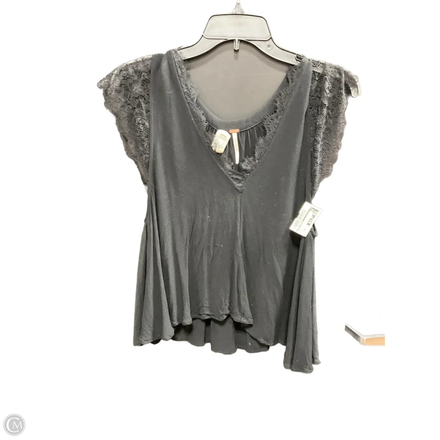 Top Short Sleeve By Free People In Black, Size: Sp