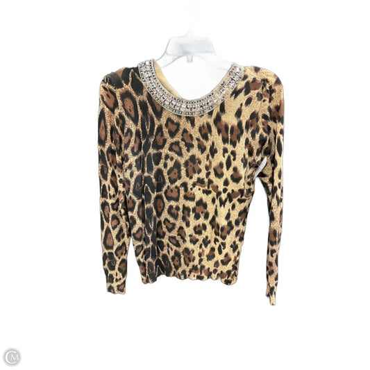 Top 3/4 Sleeve By Inc In Animal Print, Size: M