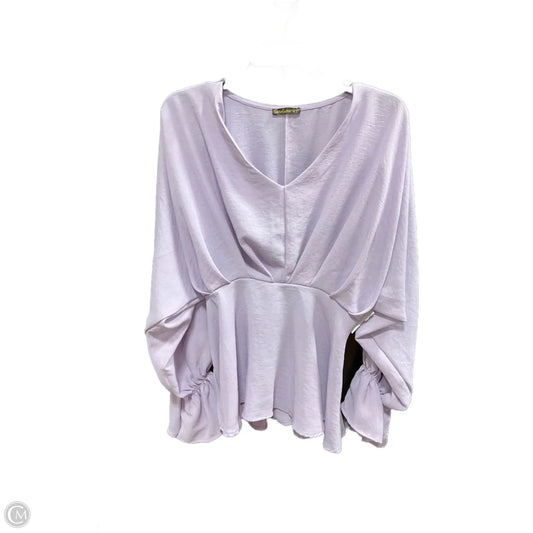 Top Long Sleeve By Cmf In Purple, Size: L