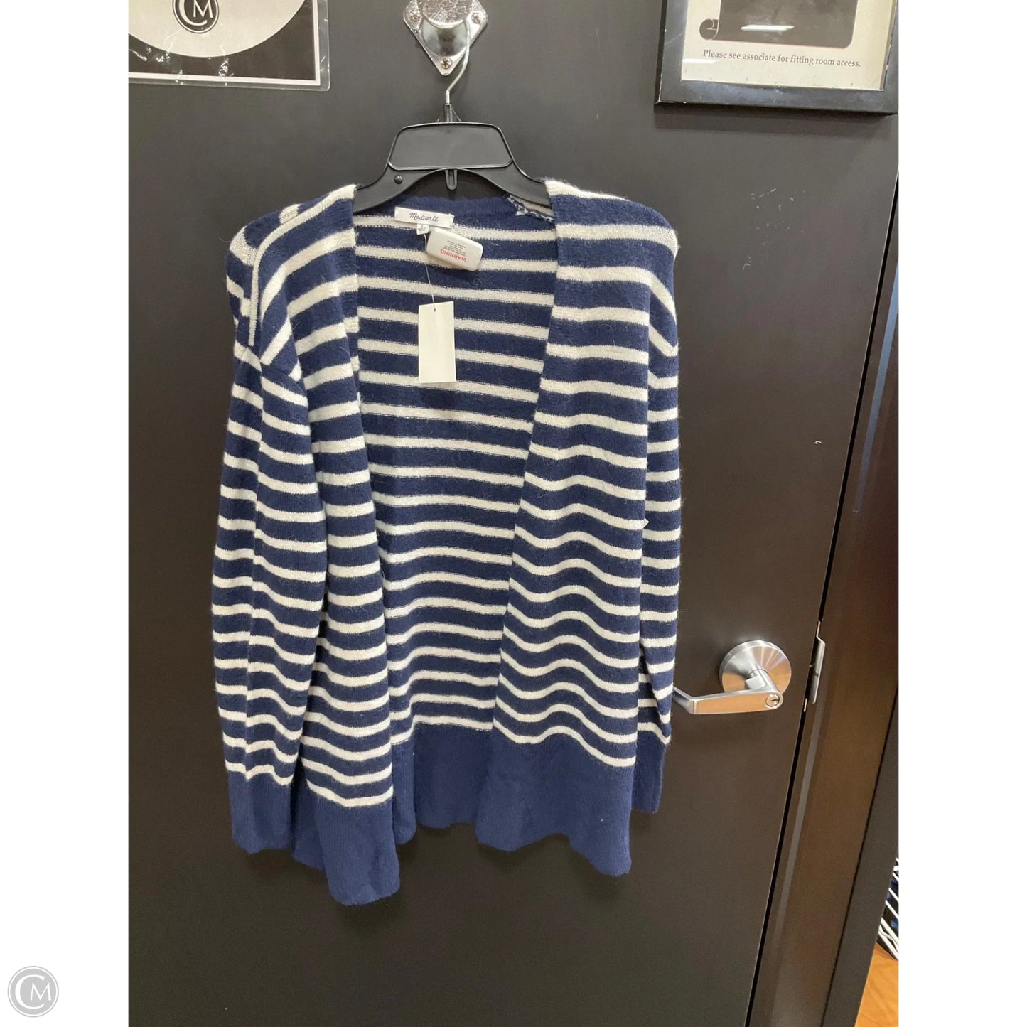 Cardigan By Madewell In Blue & Cream, Size: S