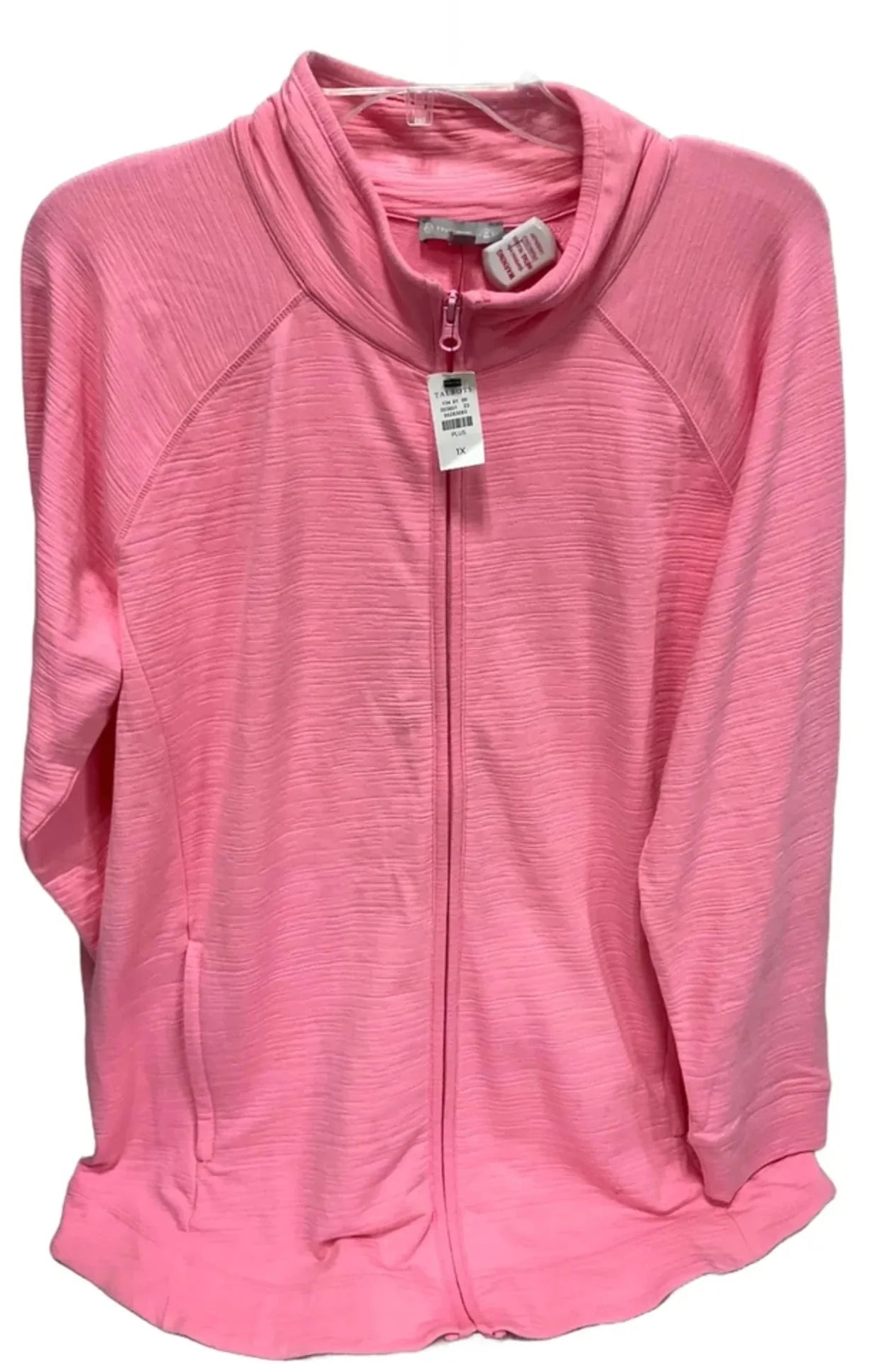 Athletic Top Long Sleeve Collar By Talbots In Pink, Size: 1x