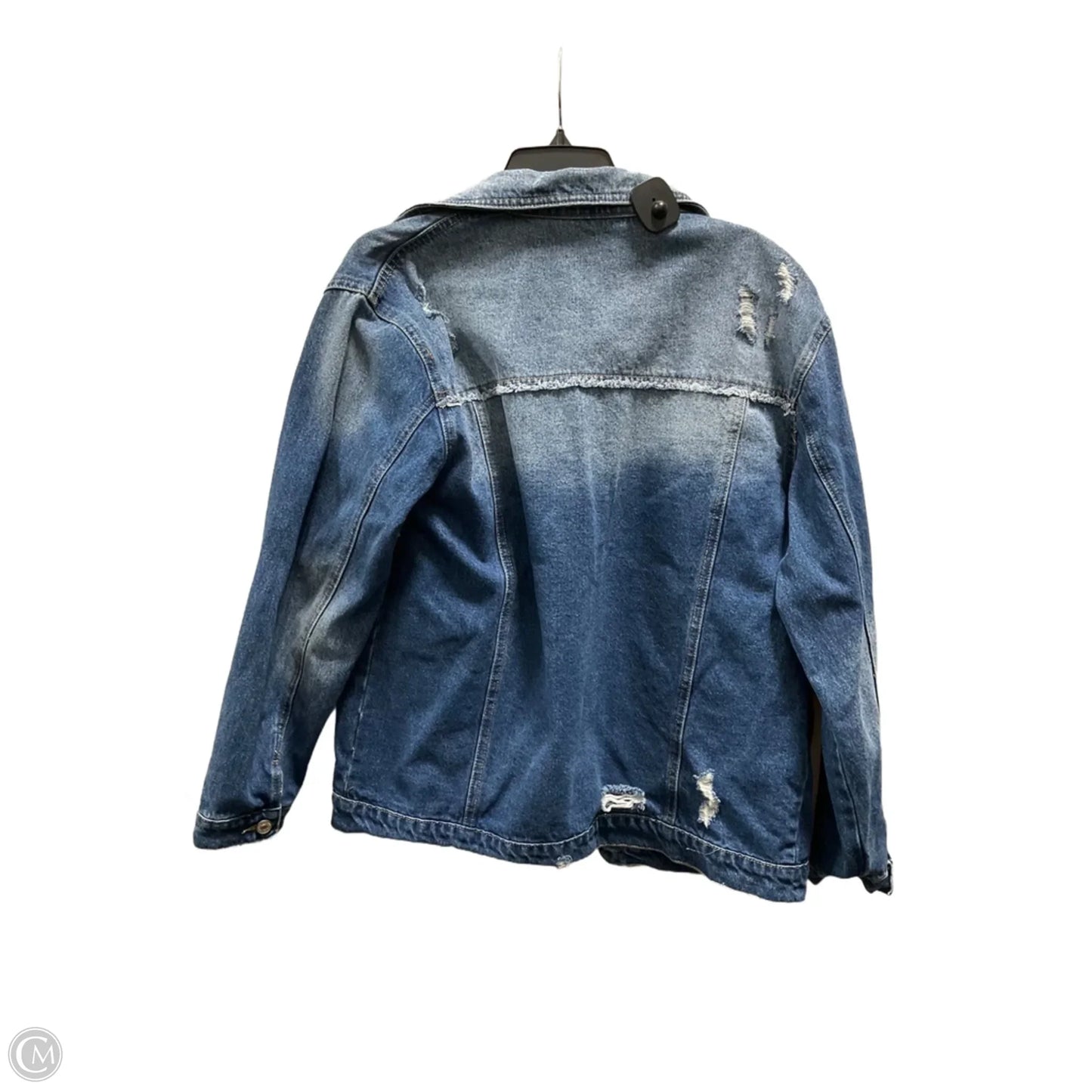 Jacket Denim By Kancan In Blue Denim, Size: L