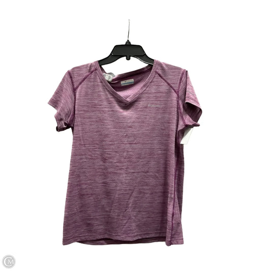 Athletic Top Short Sleeve By Columbia In Purple, Size: L