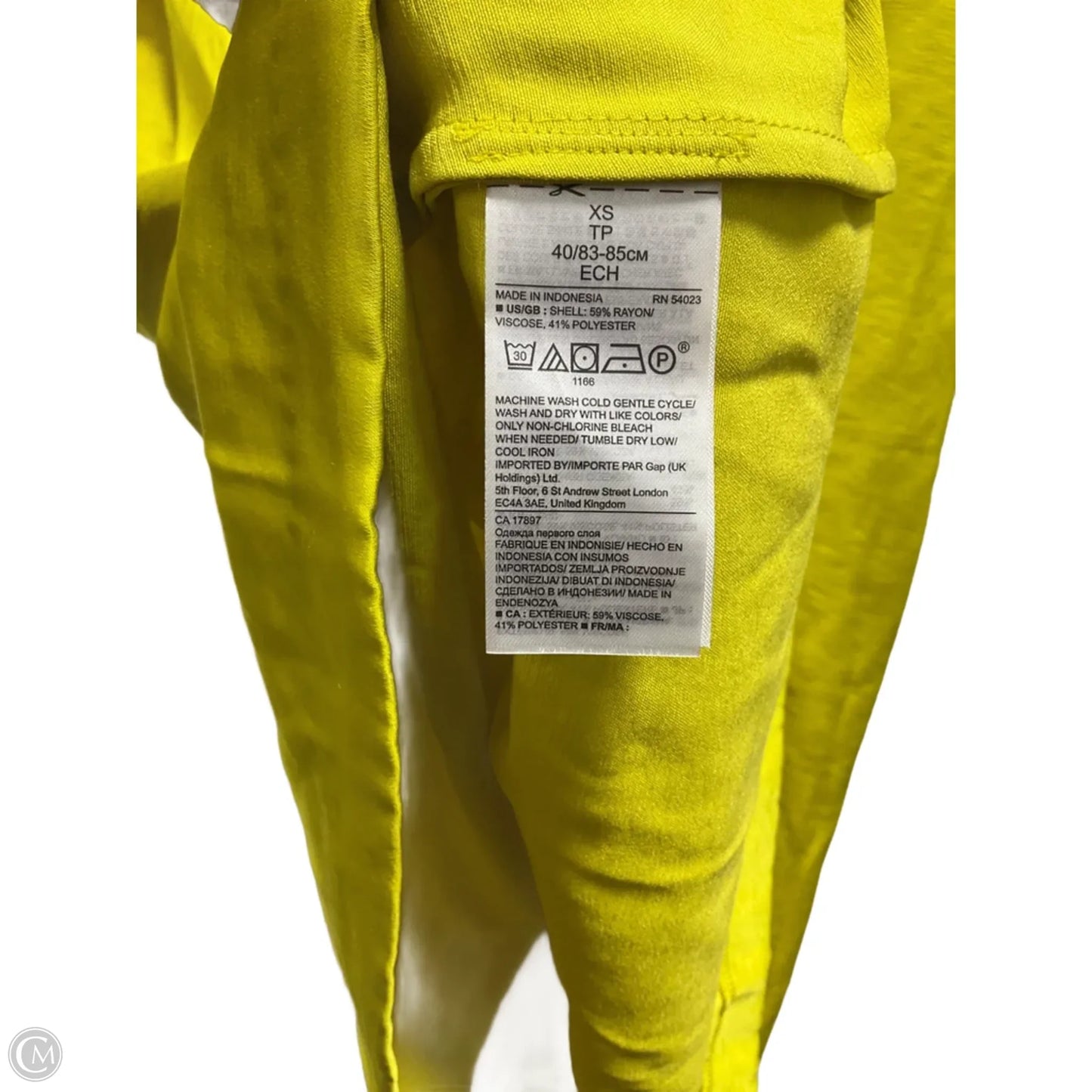 Top Sleeveless By Banana Republic In Yellow, Size: Xs