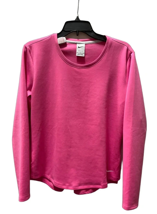 Athletic Top Long Sleeve Crewneck By Nike In Pink, Size: M