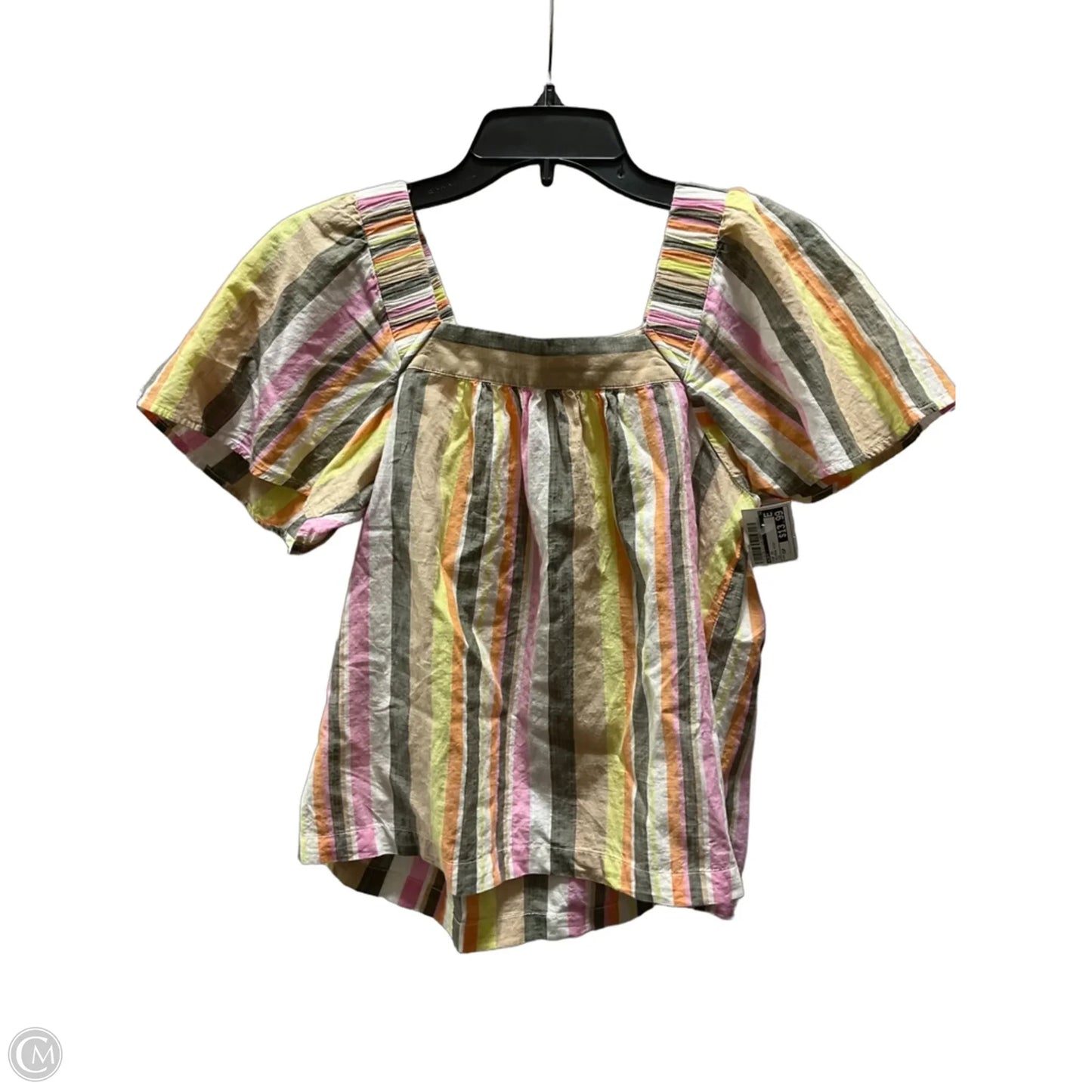 Top Short Sleeve By Loft In Rainbow Print, Size: Xsp