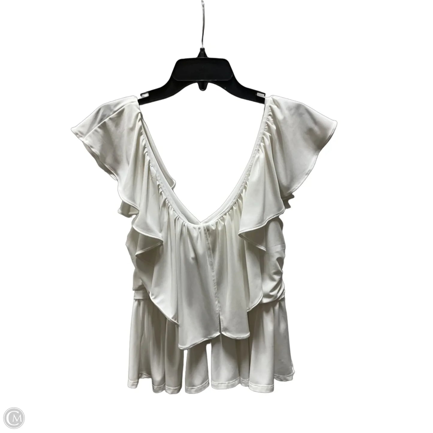 Top Short Sleeve By Express In White, Size: M