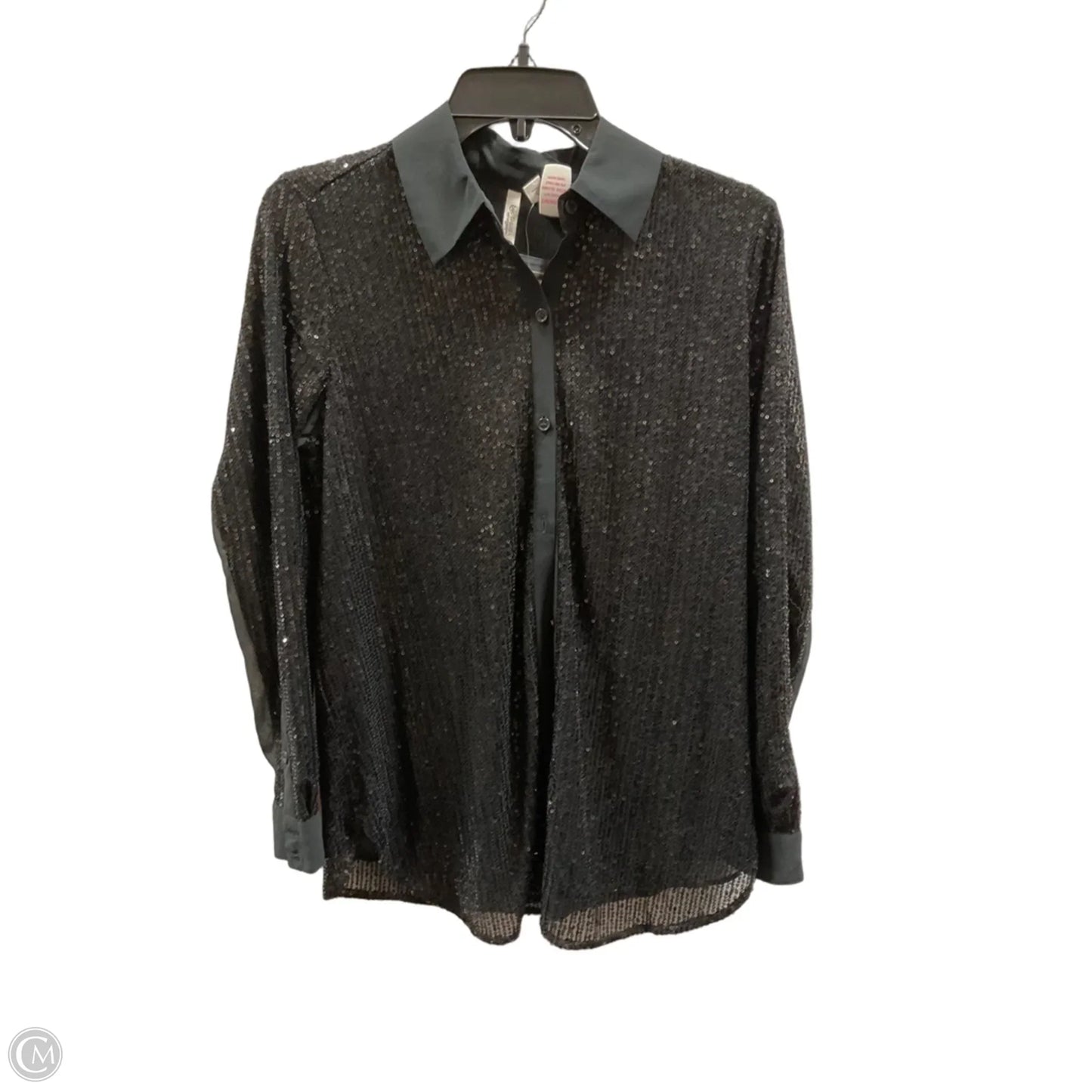 Blouse Long Sleeve By Cato In Black, Size: S