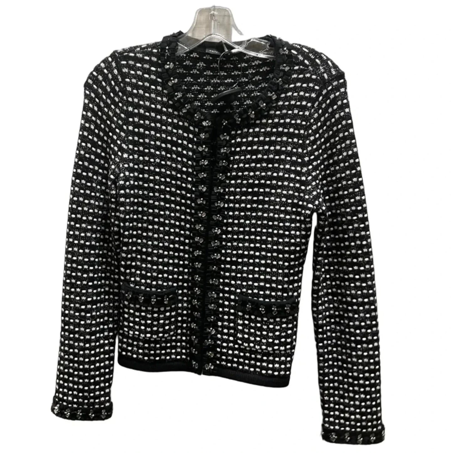 Cardigan By White House Black Market In Black & White, Size: Xs