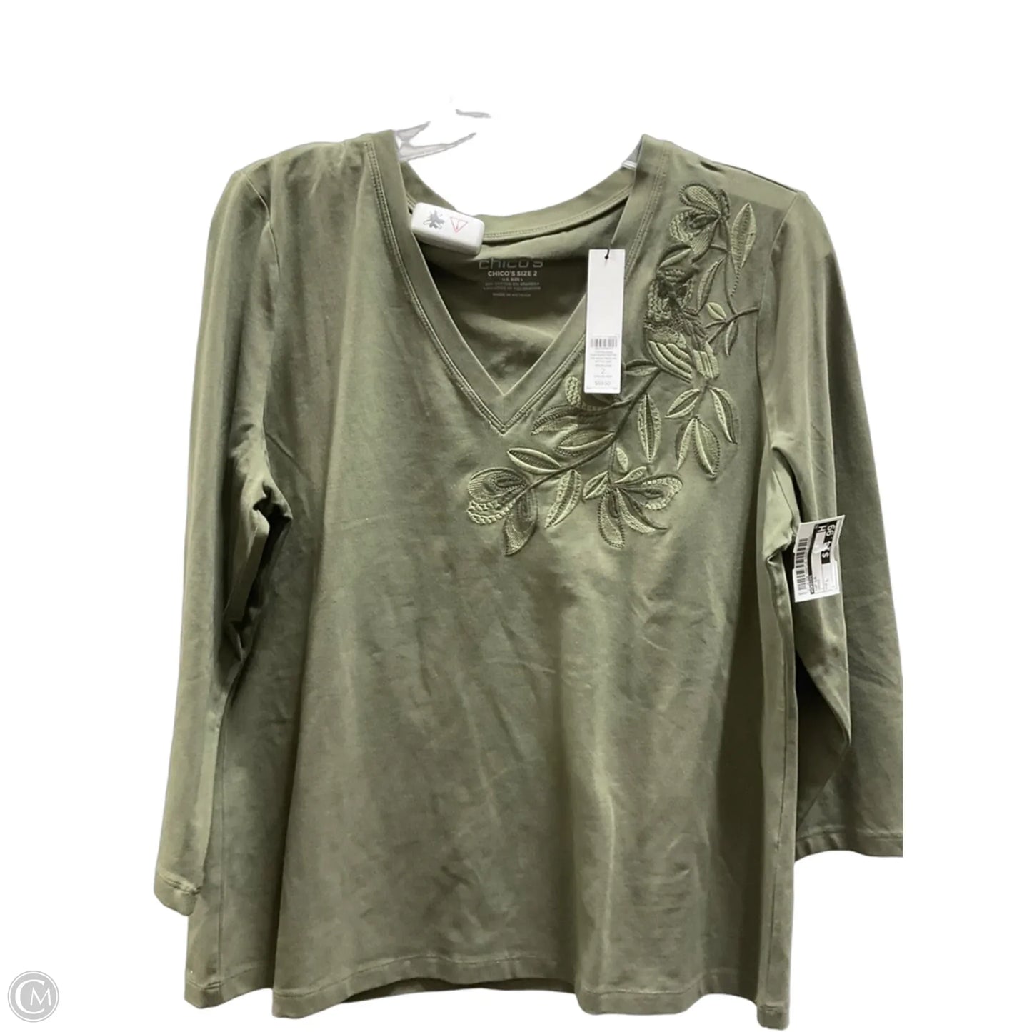 Top Long Sleeve By Chicos In Green, Size: L