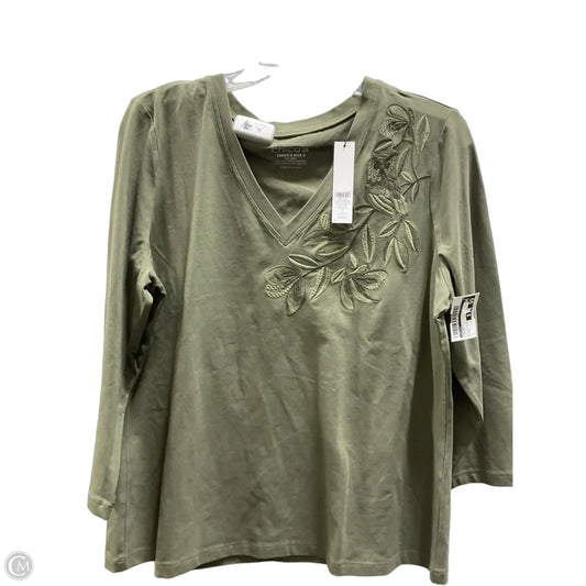 Top Long Sleeve By Chicos In Green, Size: L