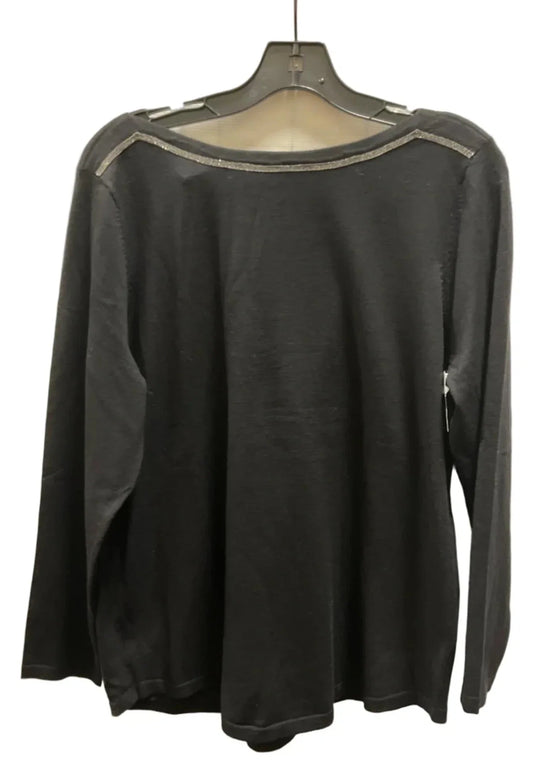 Top Long Sleeve By Chicos In Black, Size: L