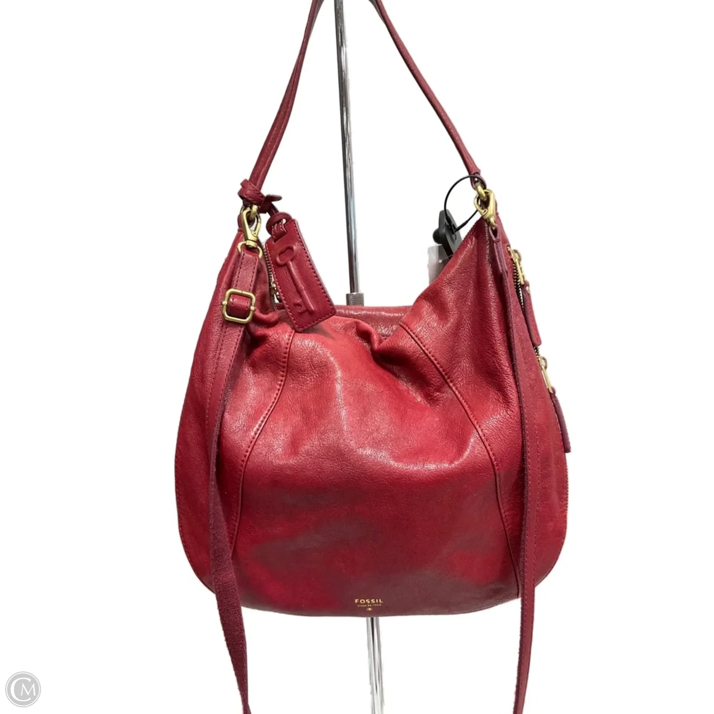 Crossbody Leather By Fossil, Size: Large