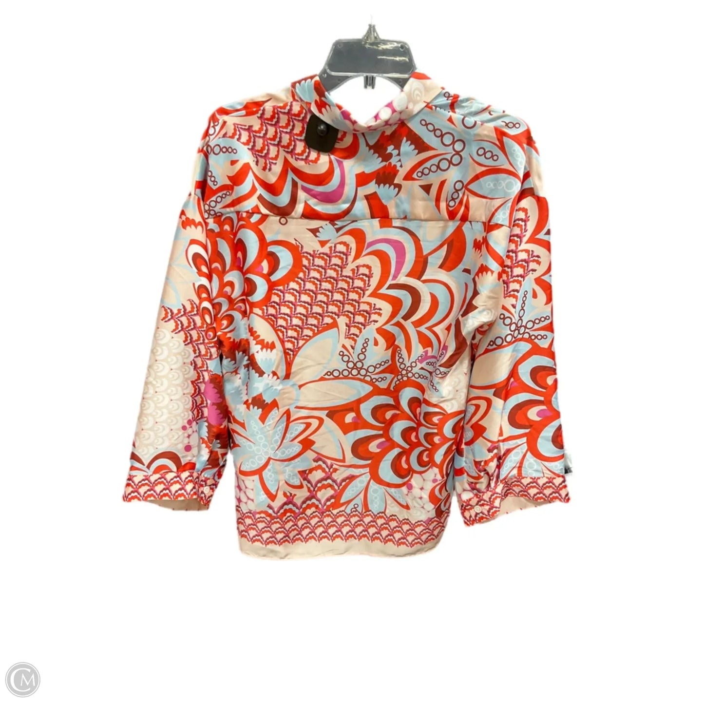 Blouse Long Sleeve By Zara In Orange & Pink, Size: Xs