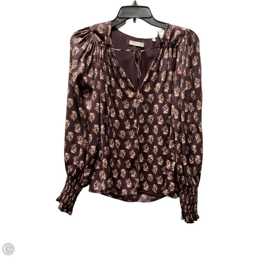 Top Long Sleeve By Rebecca Taylor In Maroon, Size: M