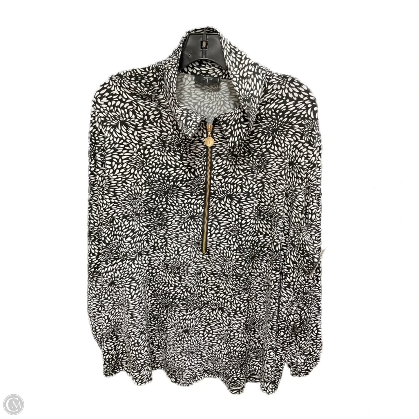 Top Long Sleeve By Tahari In Black & White, Size: 2x