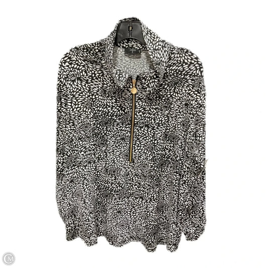 Top Long Sleeve By Tahari In Black & White, Size: 2x