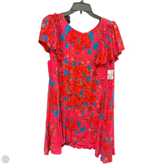 Dress Casual Midi By Free People In Pink & Red, Size: Xl