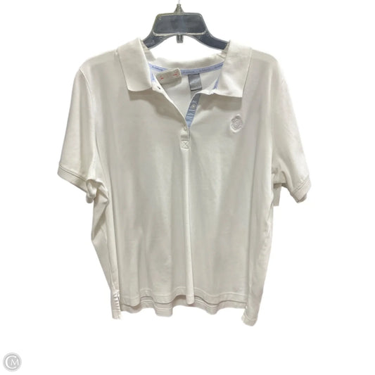 Top Short Sleeve By Liz Claiborne In White, Size: 2x