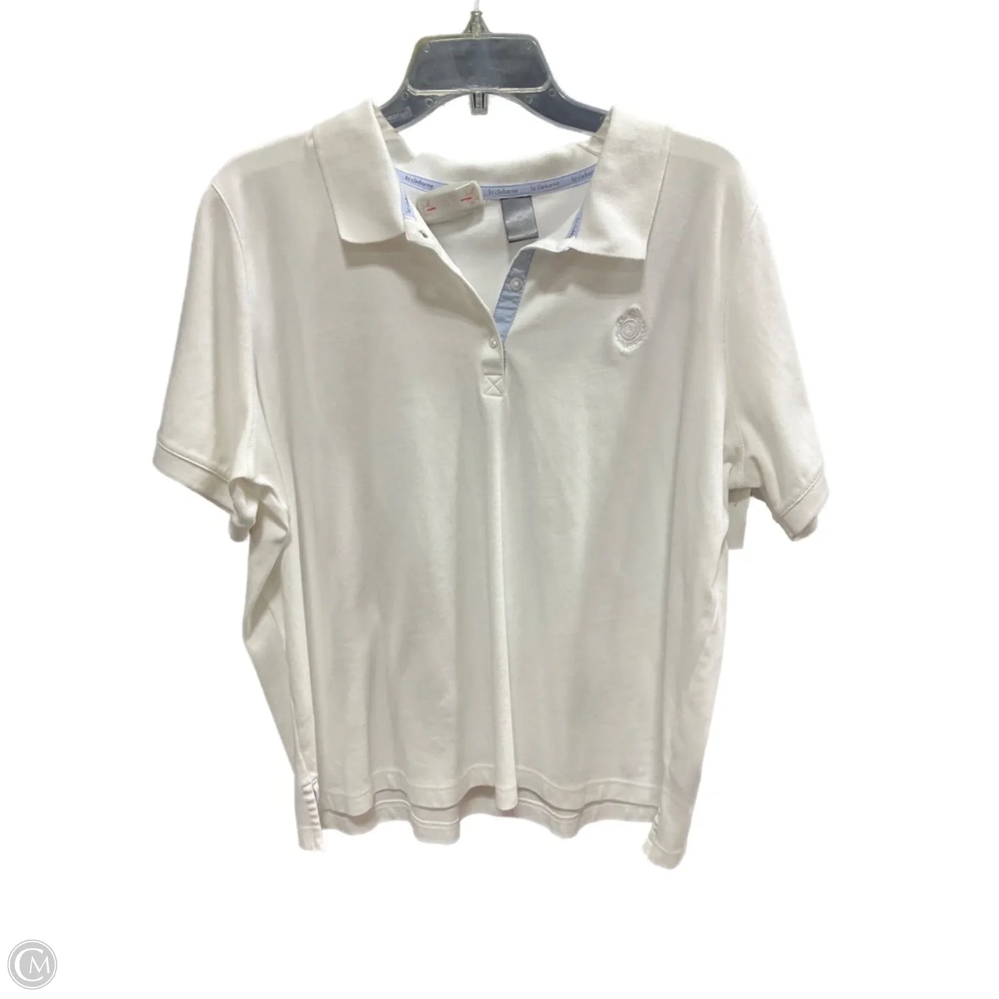 Top Short Sleeve By Liz Claiborne In White, Size: 2x