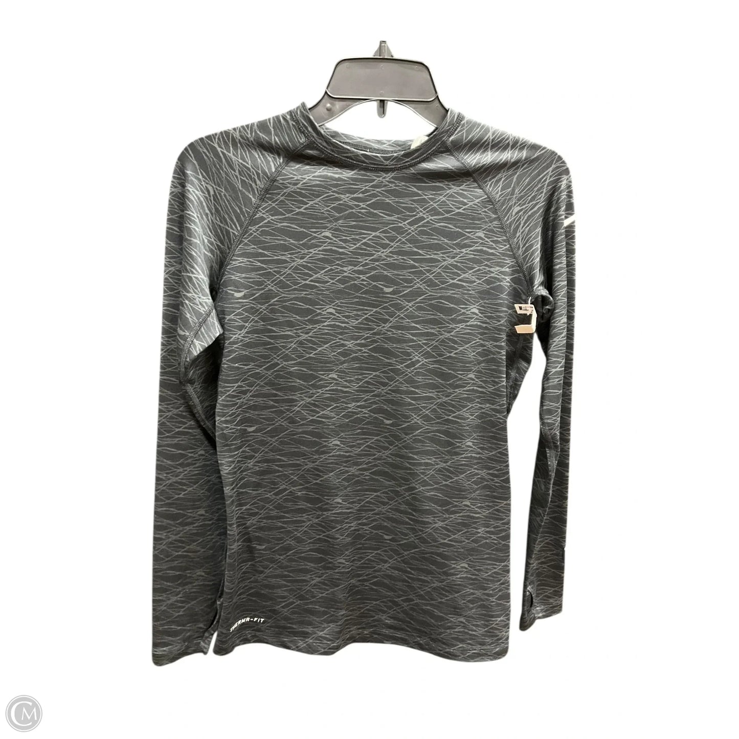 Athletic Top Long Sleeve Crewneck By Nike In Black, Size: M