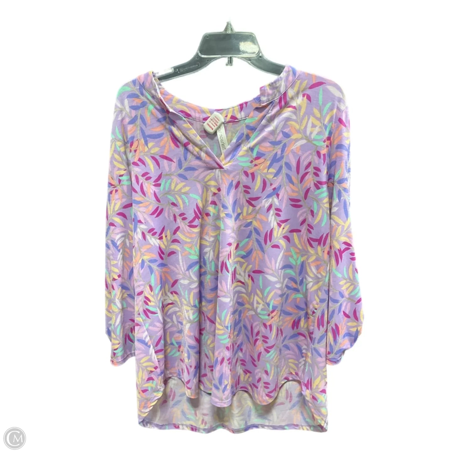 Top 3/4 Sleeve By Cmf In Purple, Size: L