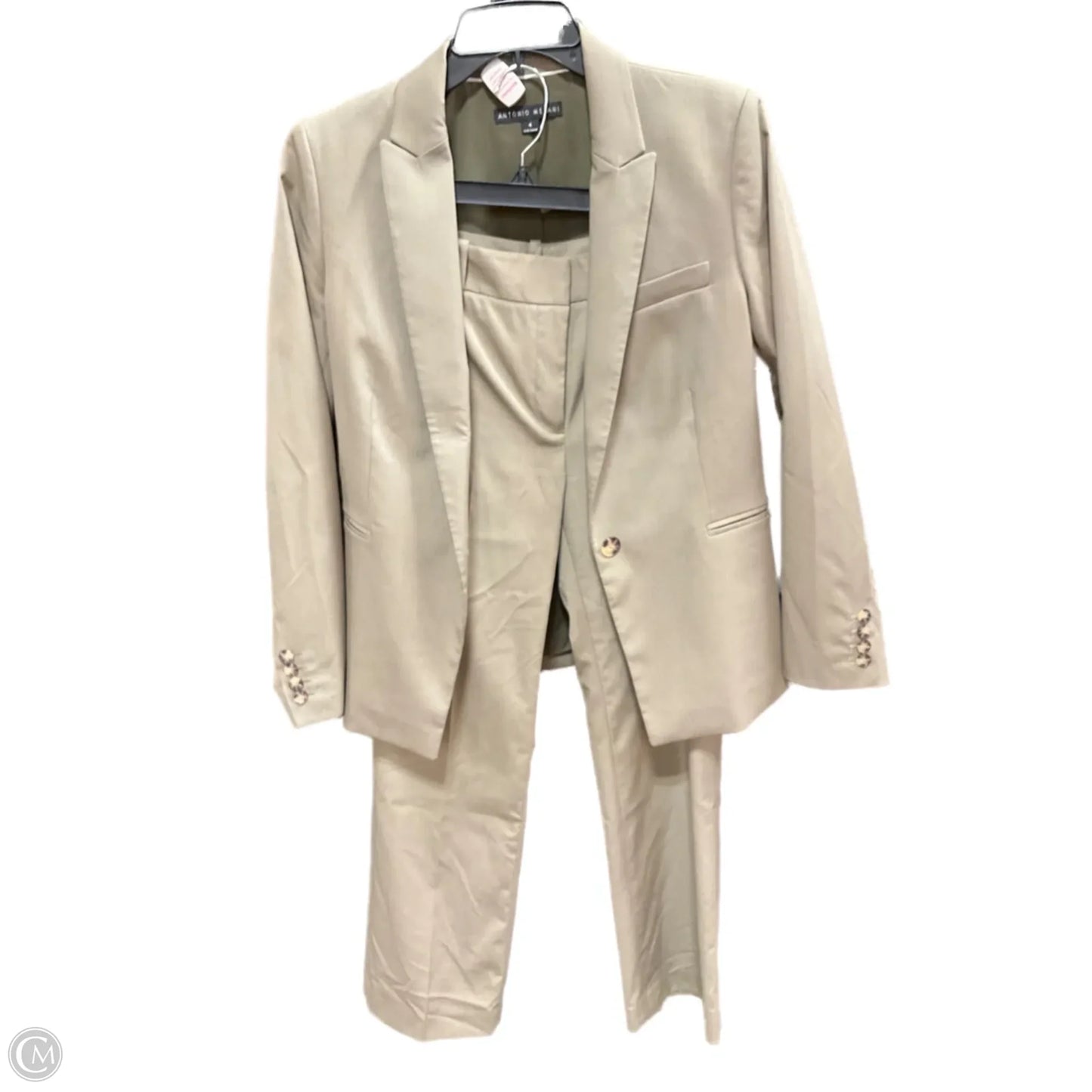 Pants Suit 2pc By Antonio Melani In Tan, Size: 4