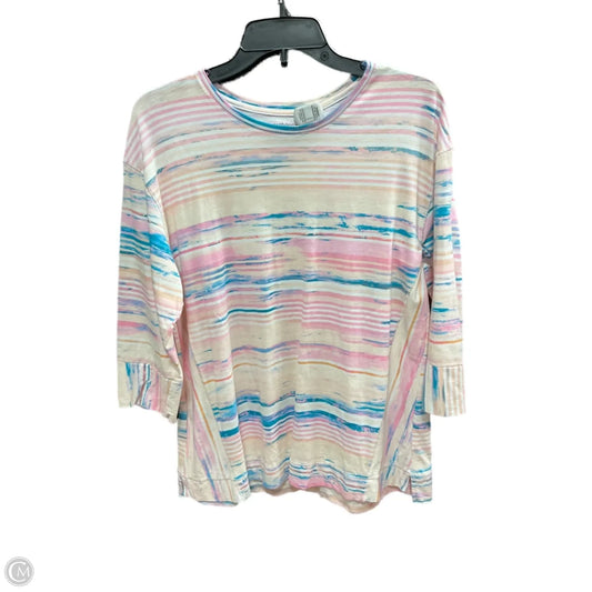 Top 3/4 Sleeve By West Bound In Blue & Pink, Size: L