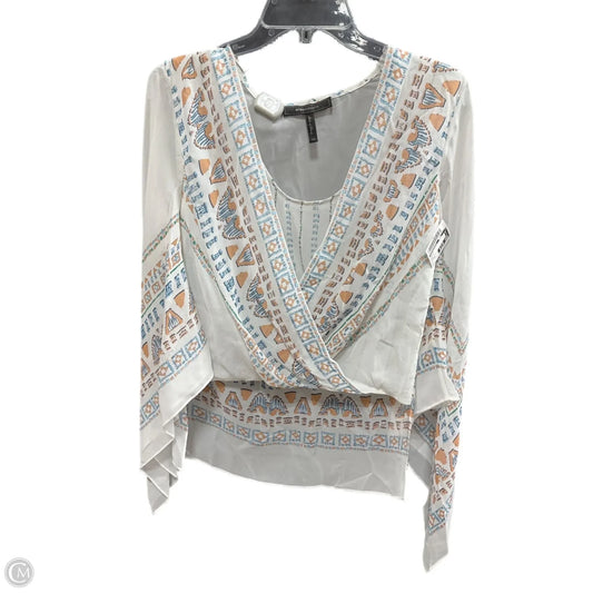Top Long Sleeve By Bcbgmaxazria In White, Size: Xs