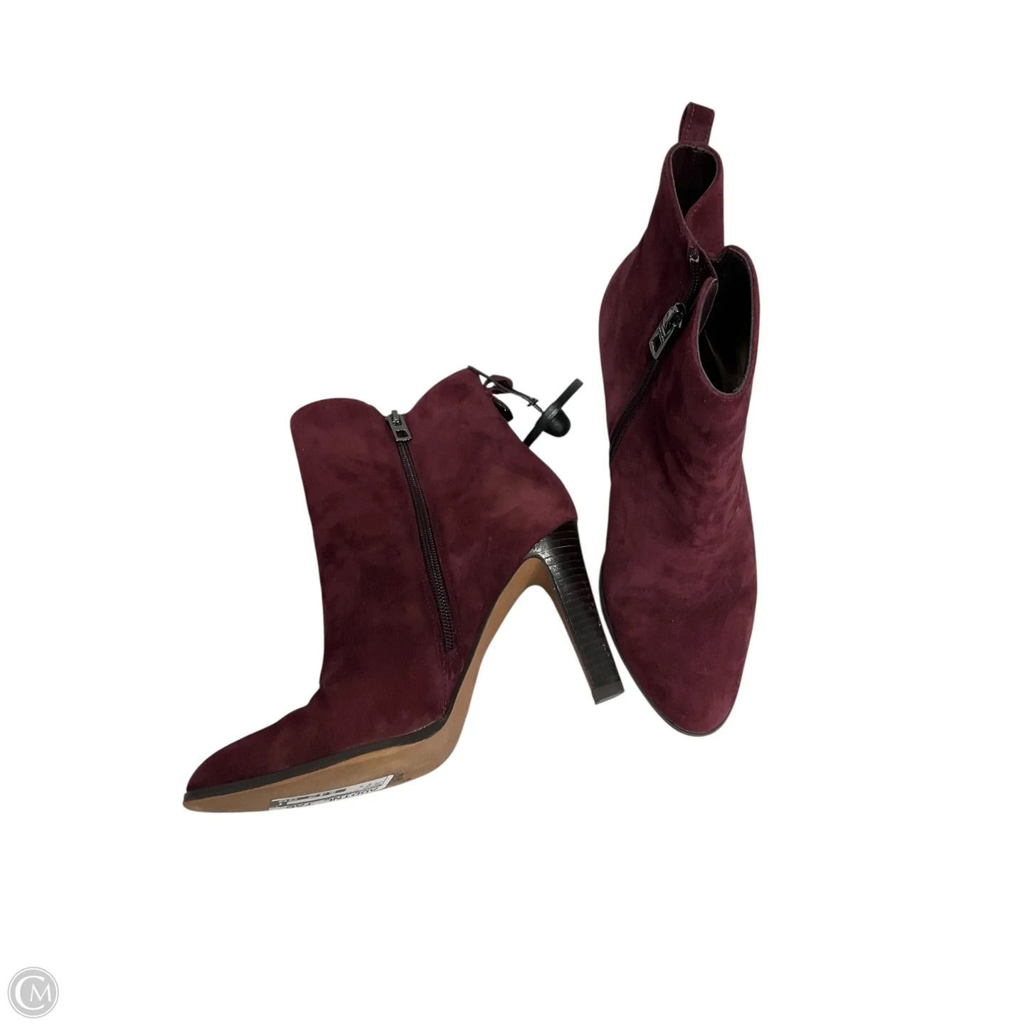 Boots Designer By Coach In Maroon, Size: 8.5