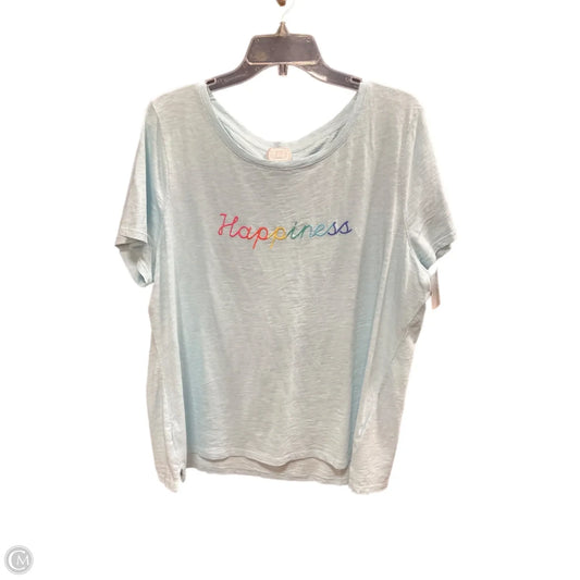 Top Short Sleeve By Talbots In Blue, Size: 2x