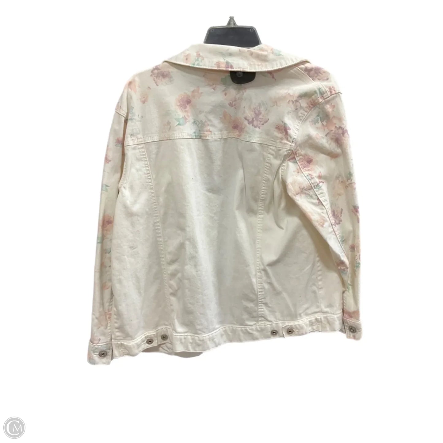 Jacket Denim By Style And Company In Floral Print, Size: L