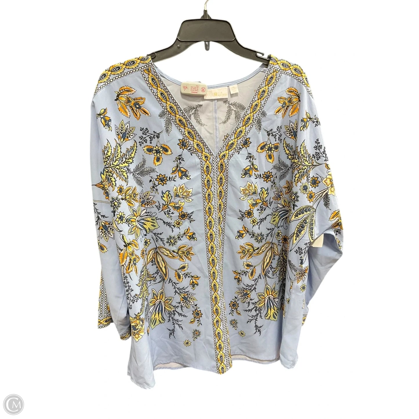 Top Long Sleeve By Belle By Kim Gravel In Blue, Size: Xl